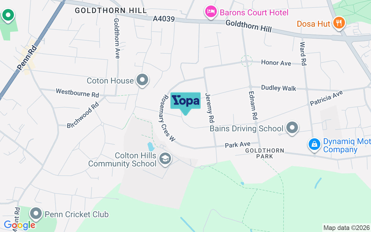 Map showing the location of WV4 5DE