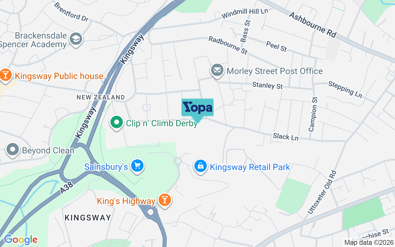 Map showing the location of DE22 3EX