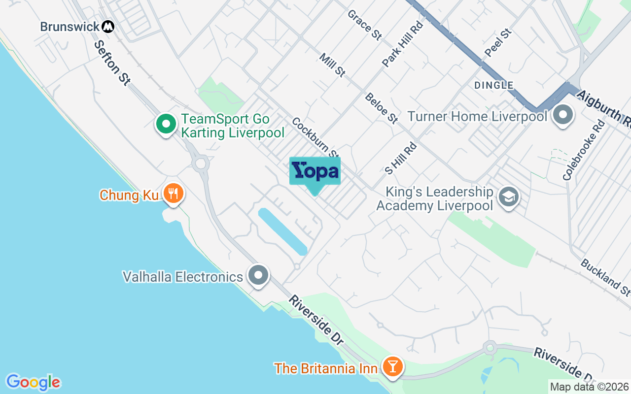 Map showing the location of L8 9TA
