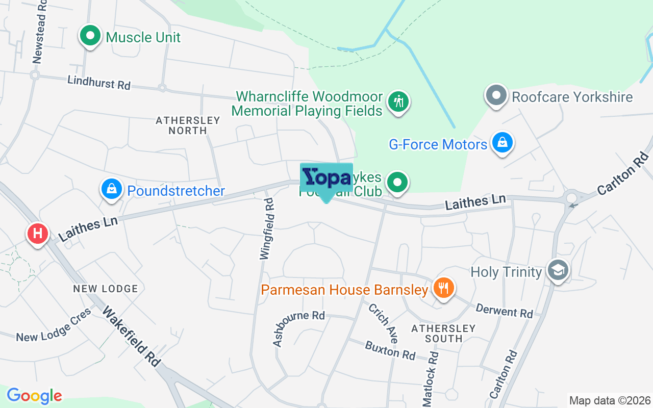 Map showing the location of S71 3AH