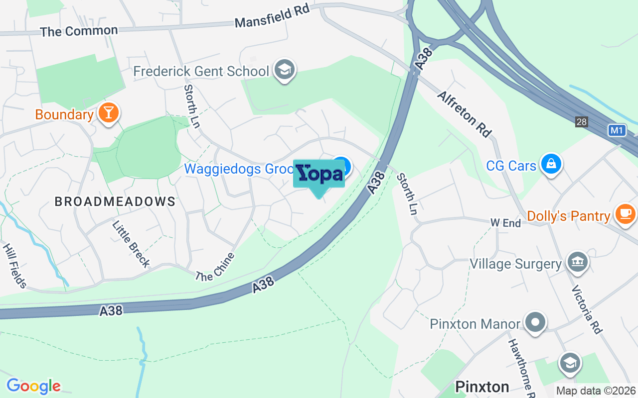 Map showing the location of DE55 3AZ