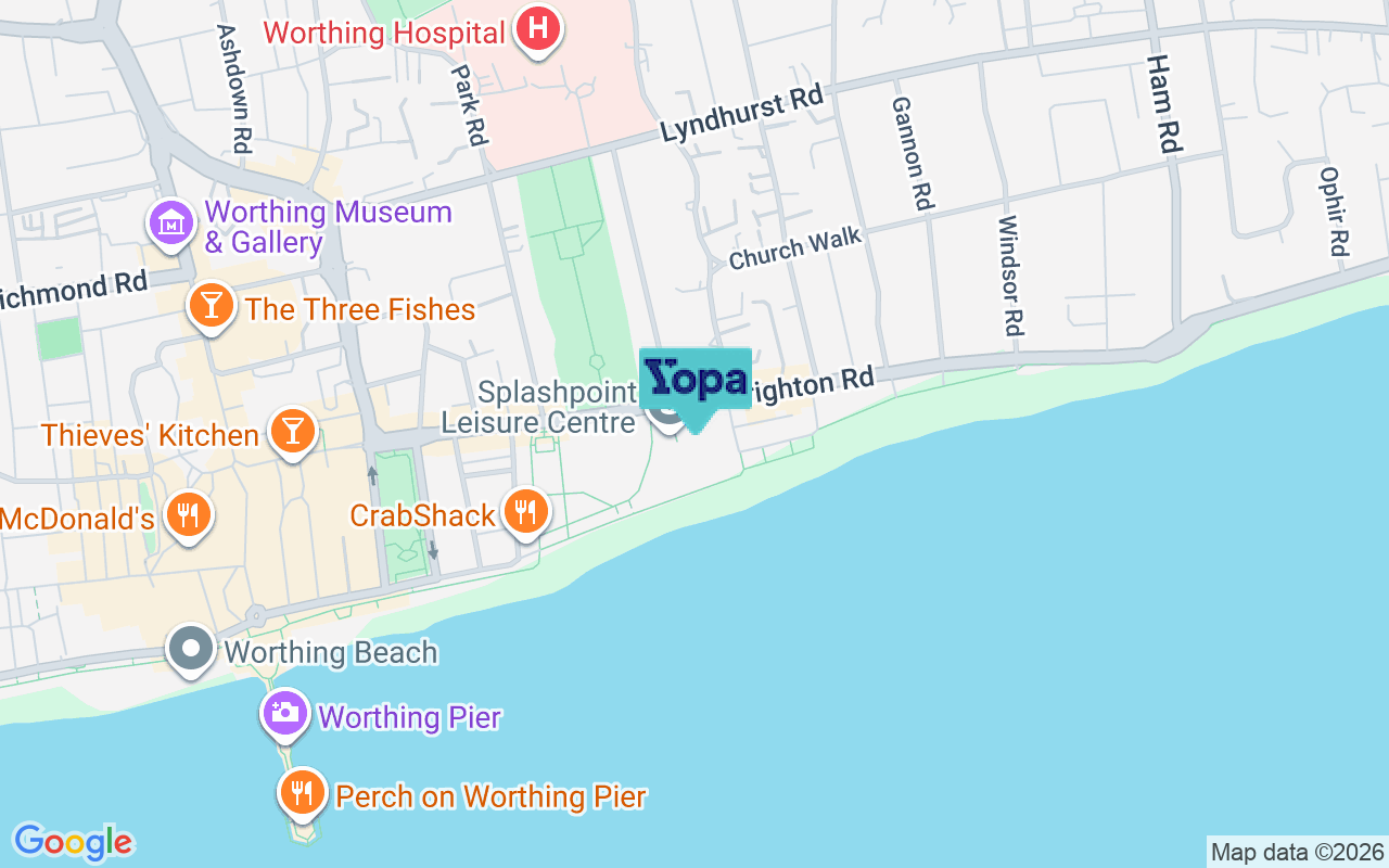 Map showing the location of BN11 2FJ