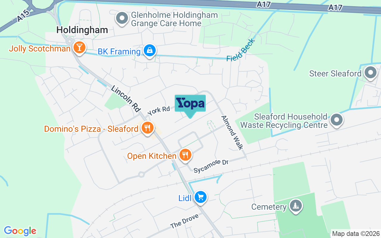 Map showing the location of NG34 8UF