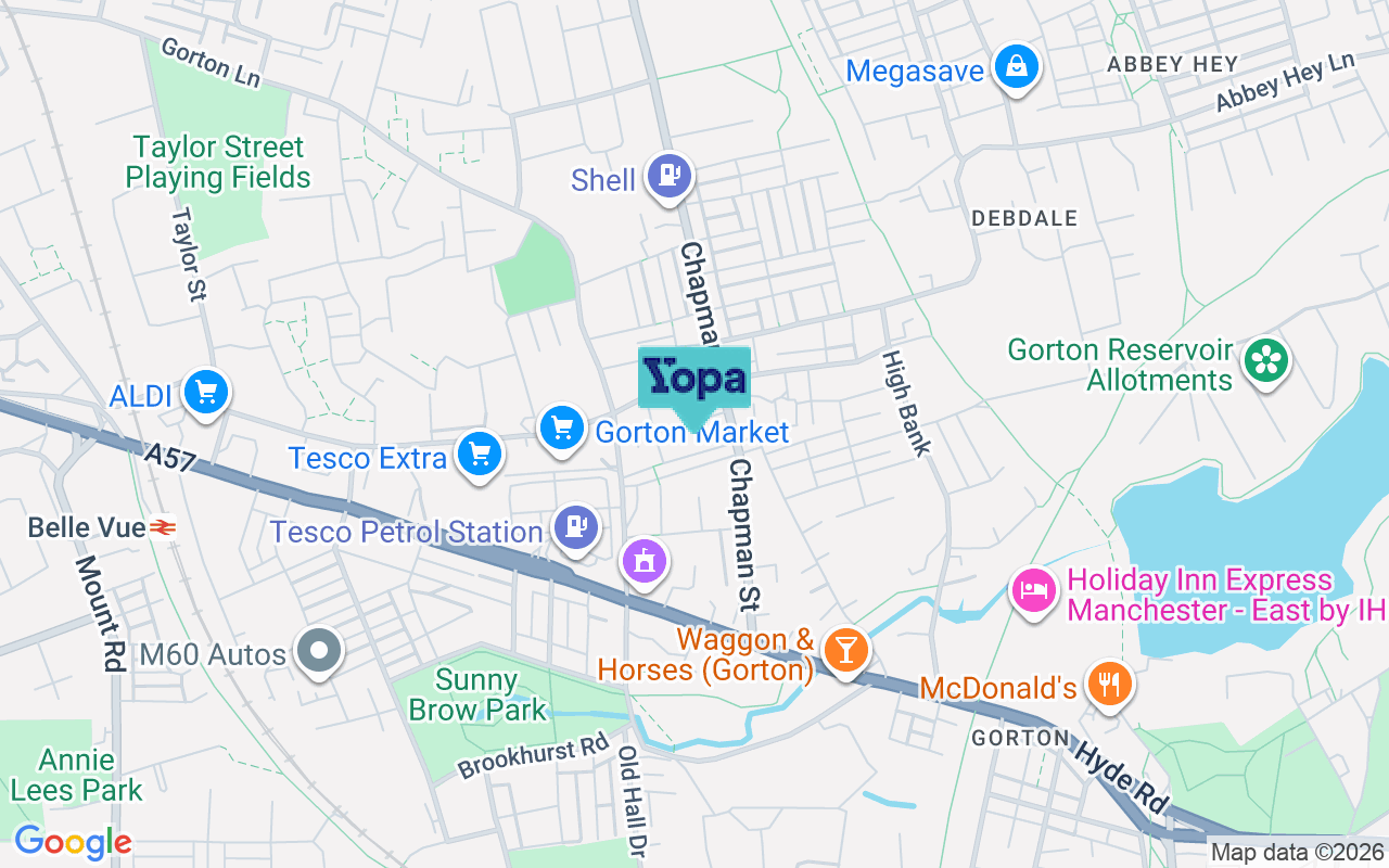 Map showing the location of M18 8TY