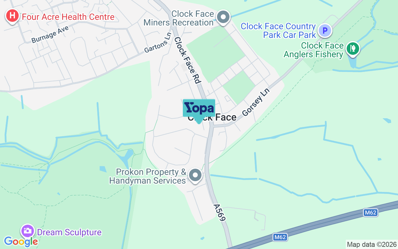 Map showing the location of WA9 4UF