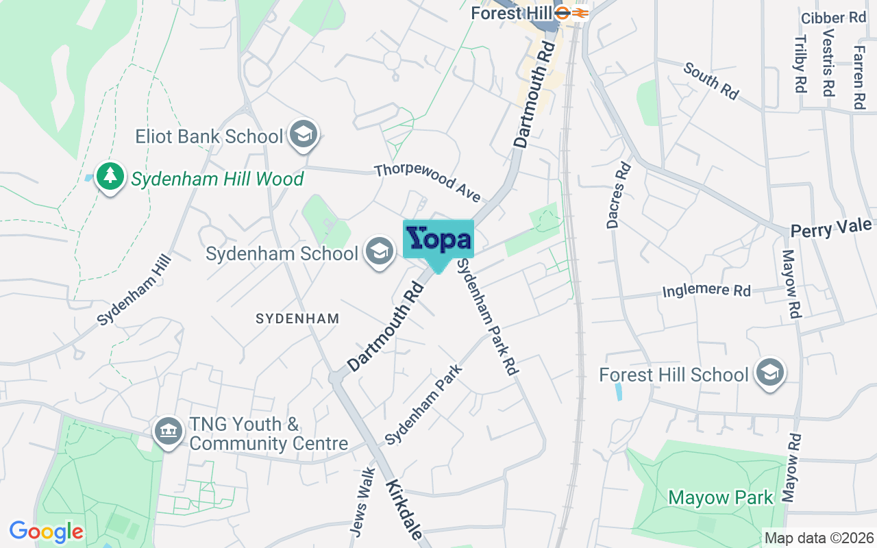 Map showing the location of SE26 4RP