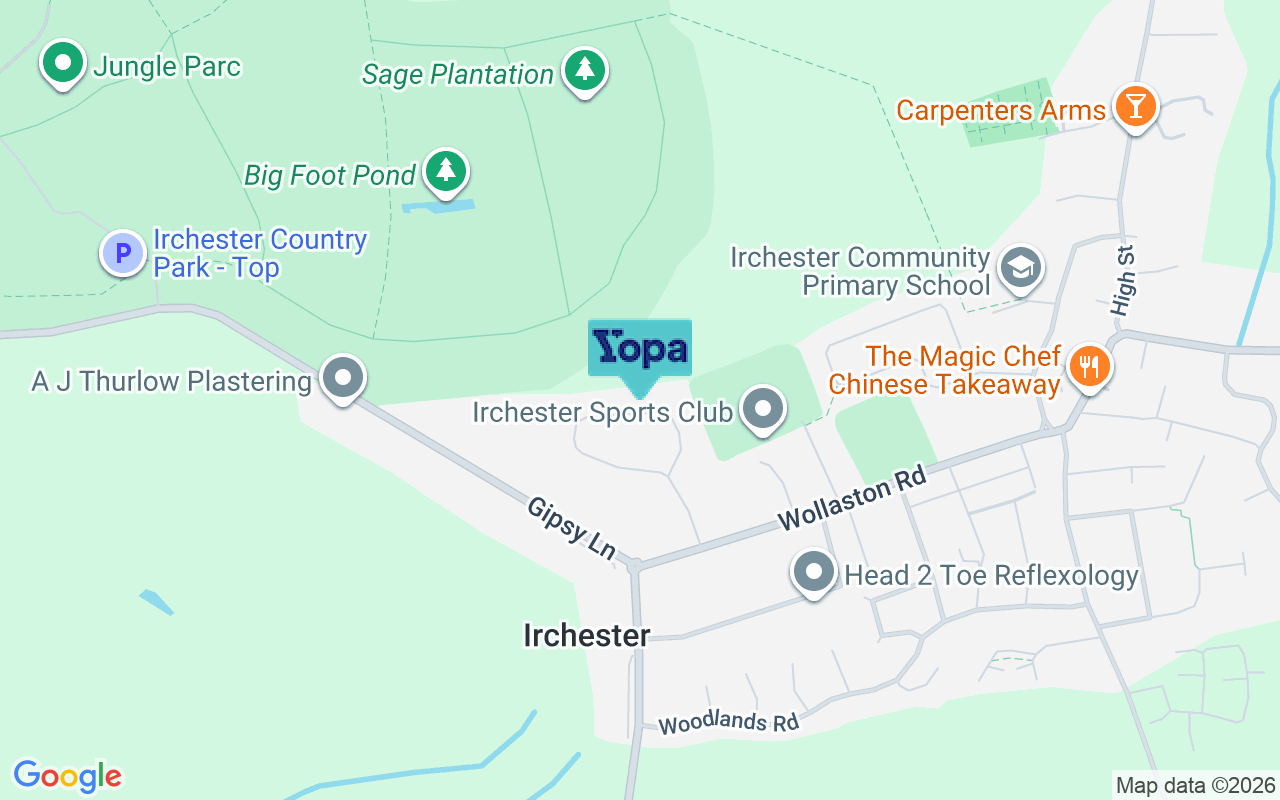 Map showing the location of NN29 7DW