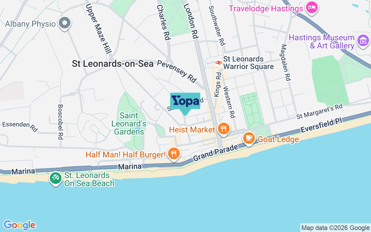Map showing the location of TN38 0HE