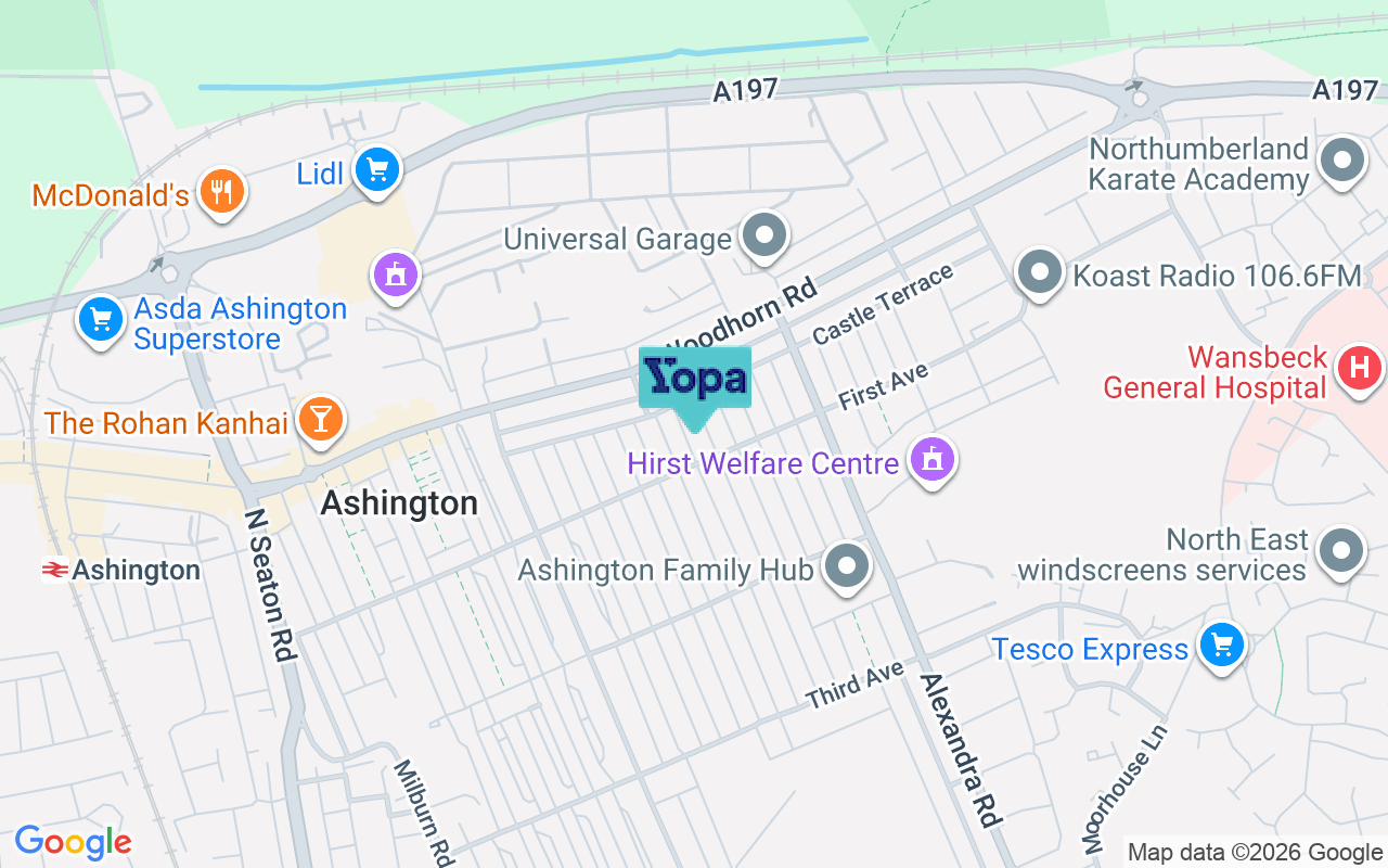 Map showing the location of NE63 9DX