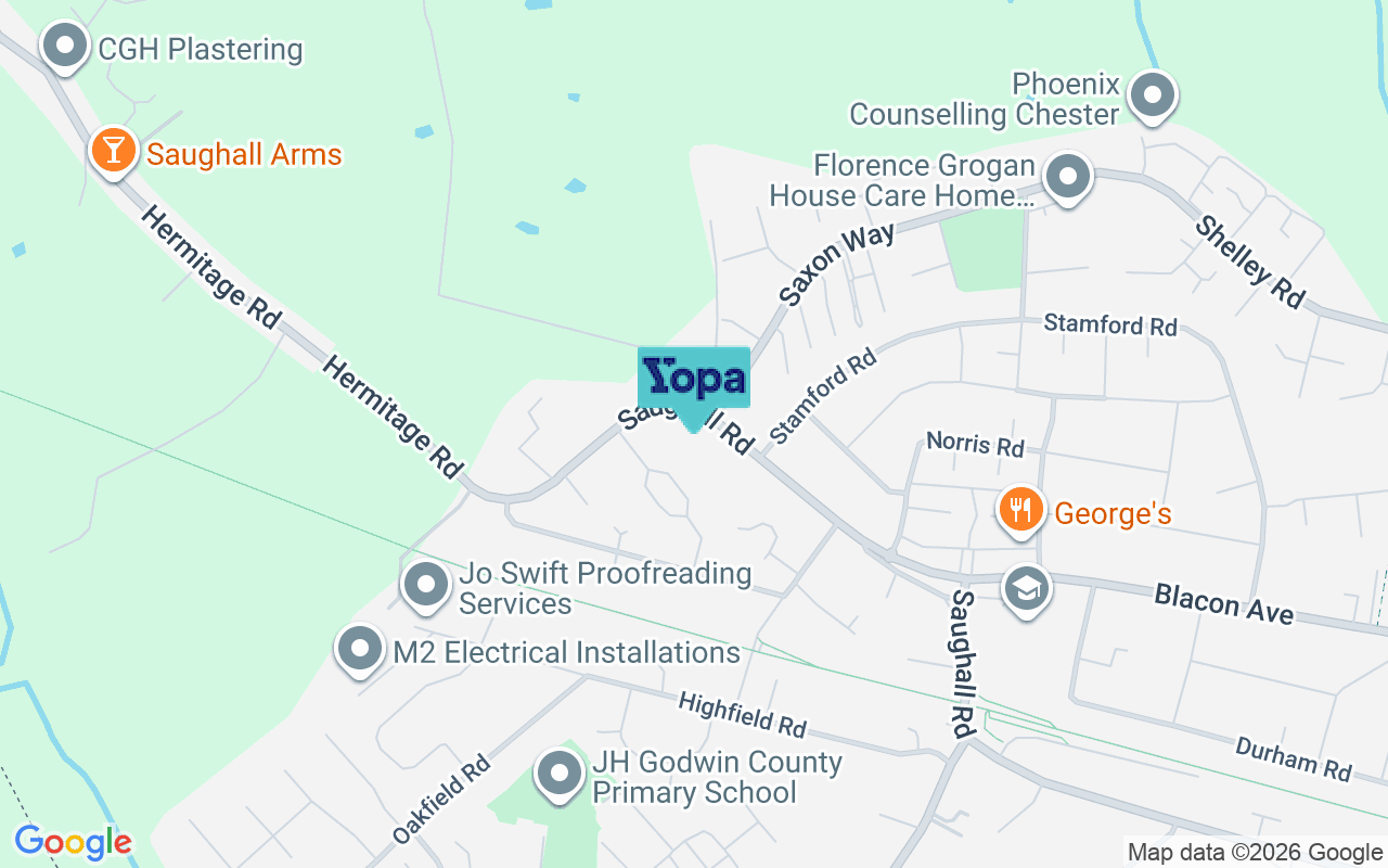 Map showing the location of CH1 5HG