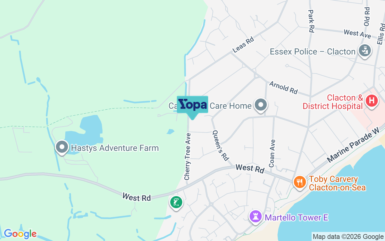 Map showing the location of CO15 1AR
