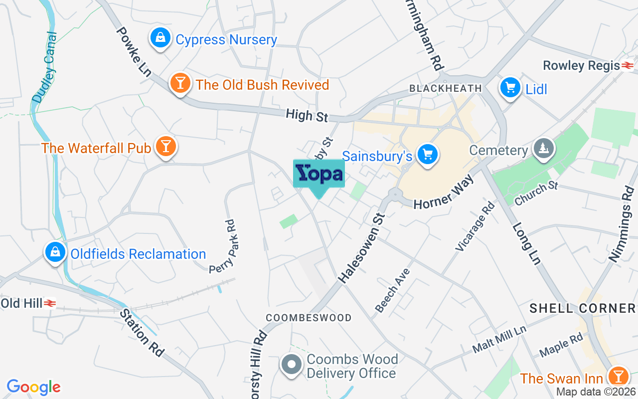 Map showing the location of B65 0DE