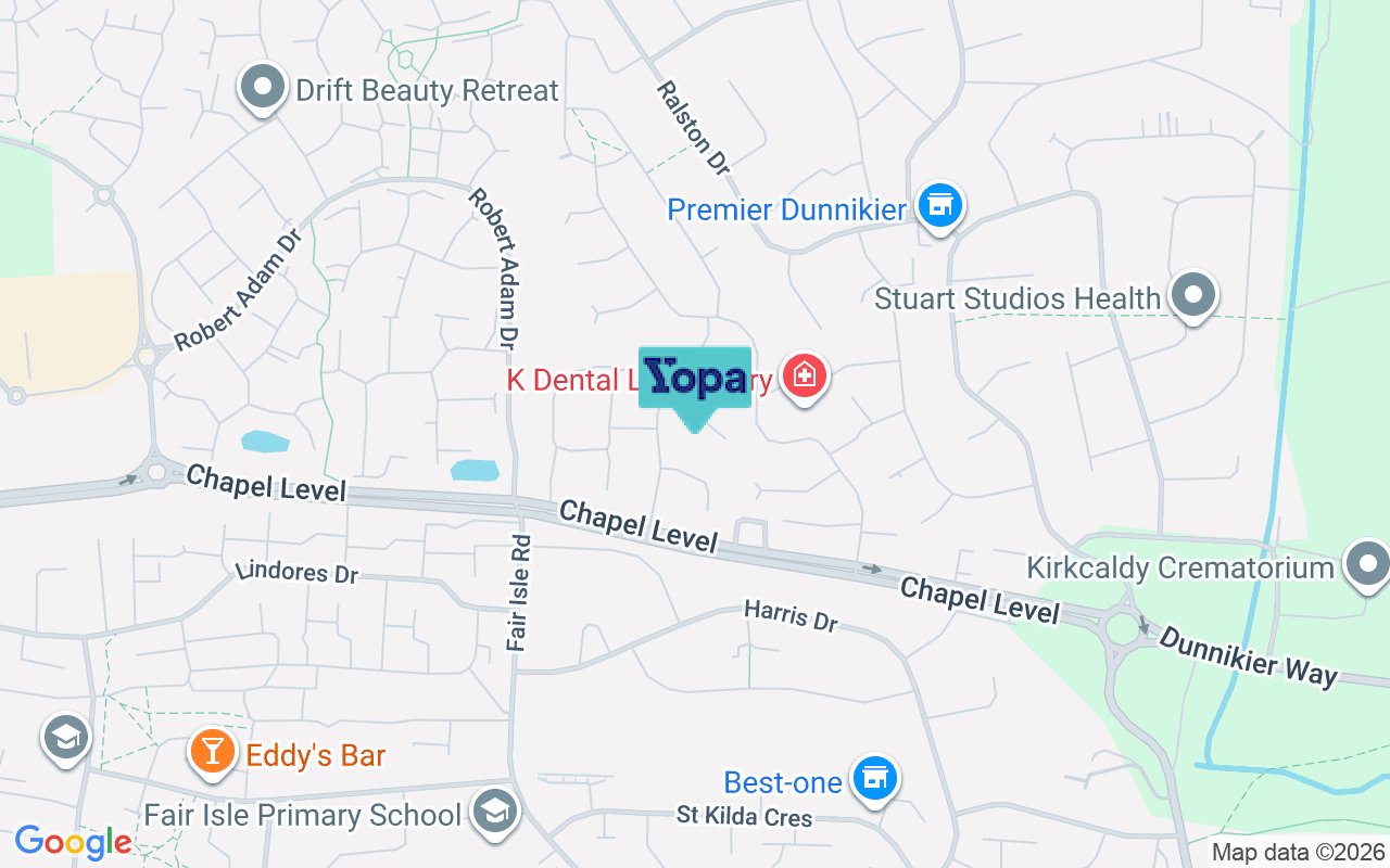 Map showing the location of KY2 6YN
