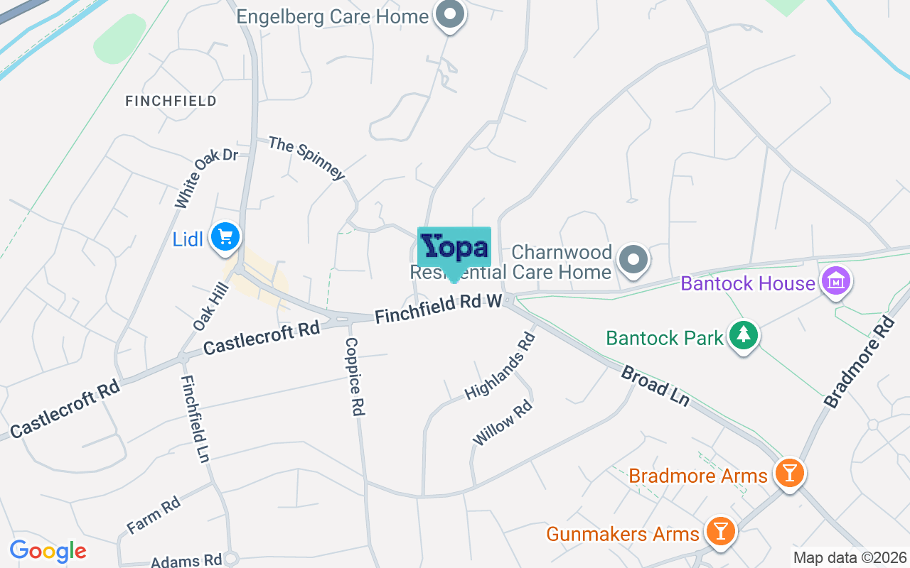Map showing the location of WV3 8BA