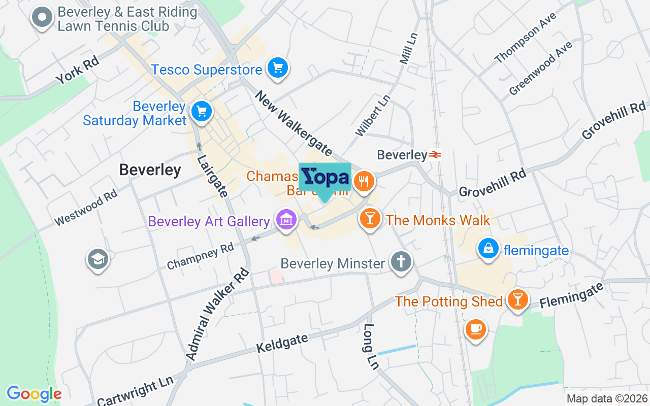 Map showing the location of HU17 9BL