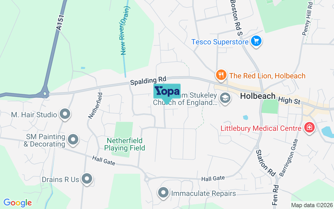 Map showing the location of PE12 7HQ