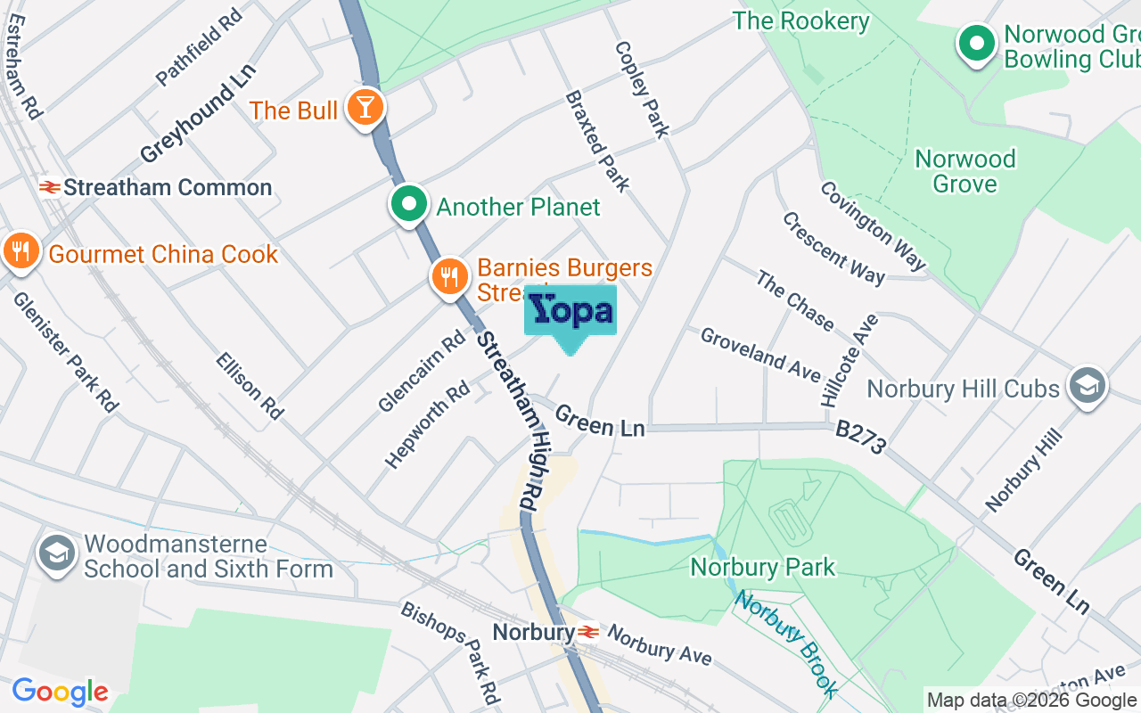 Map showing the location of SW16 3BN