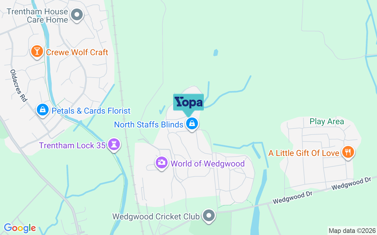 Map showing the location of ST12 9FN