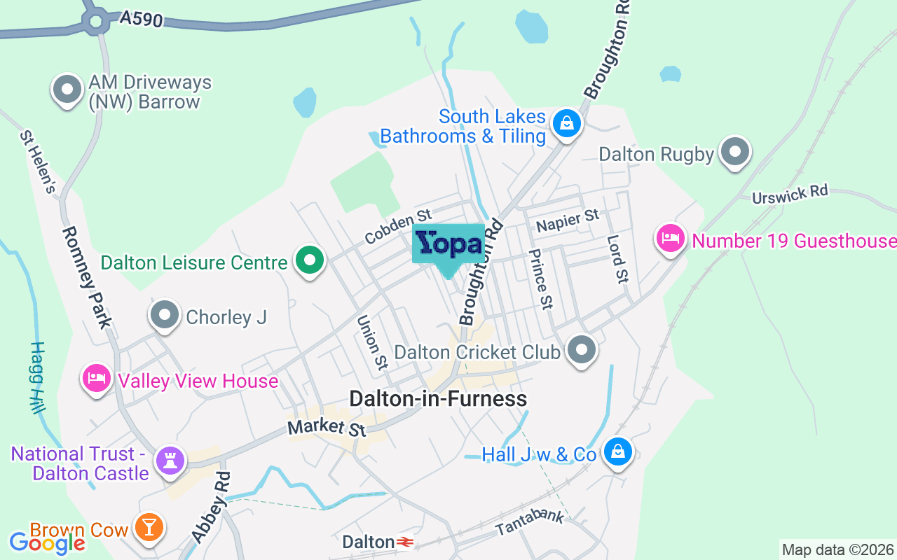 Map showing the location of LA15 8SW