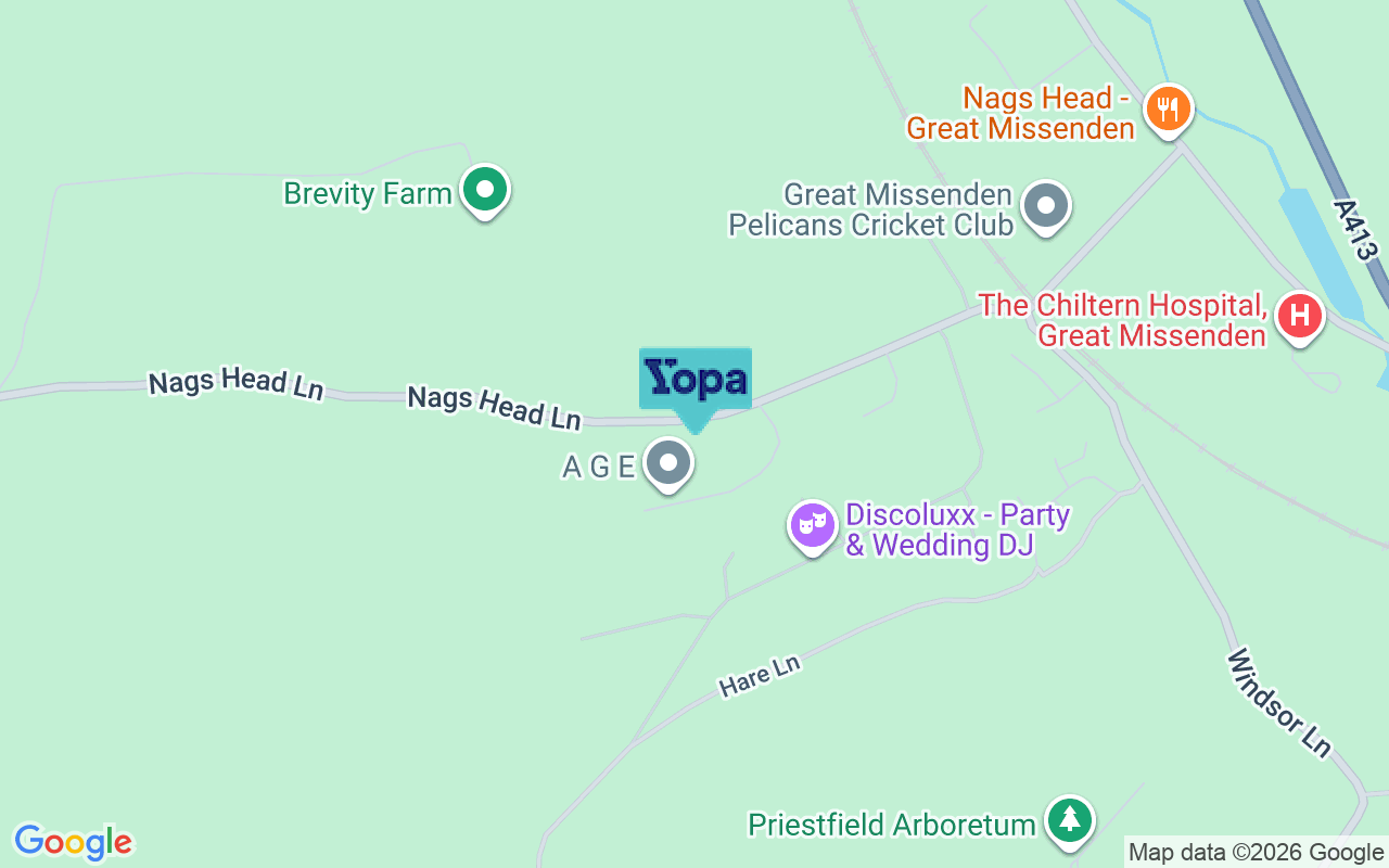 Map showing the location of HP16 0HD