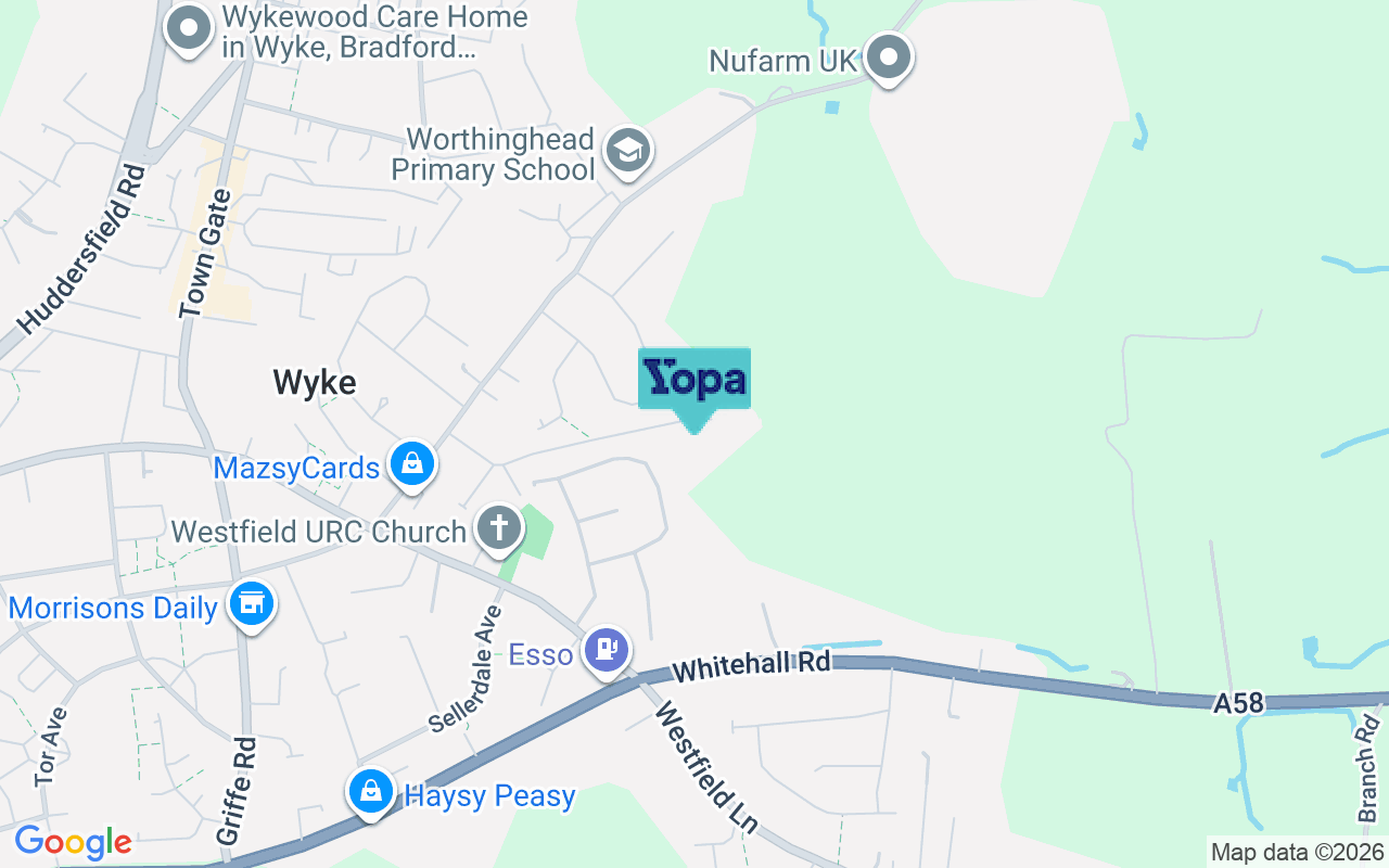 Map showing the location of BD12 9BG