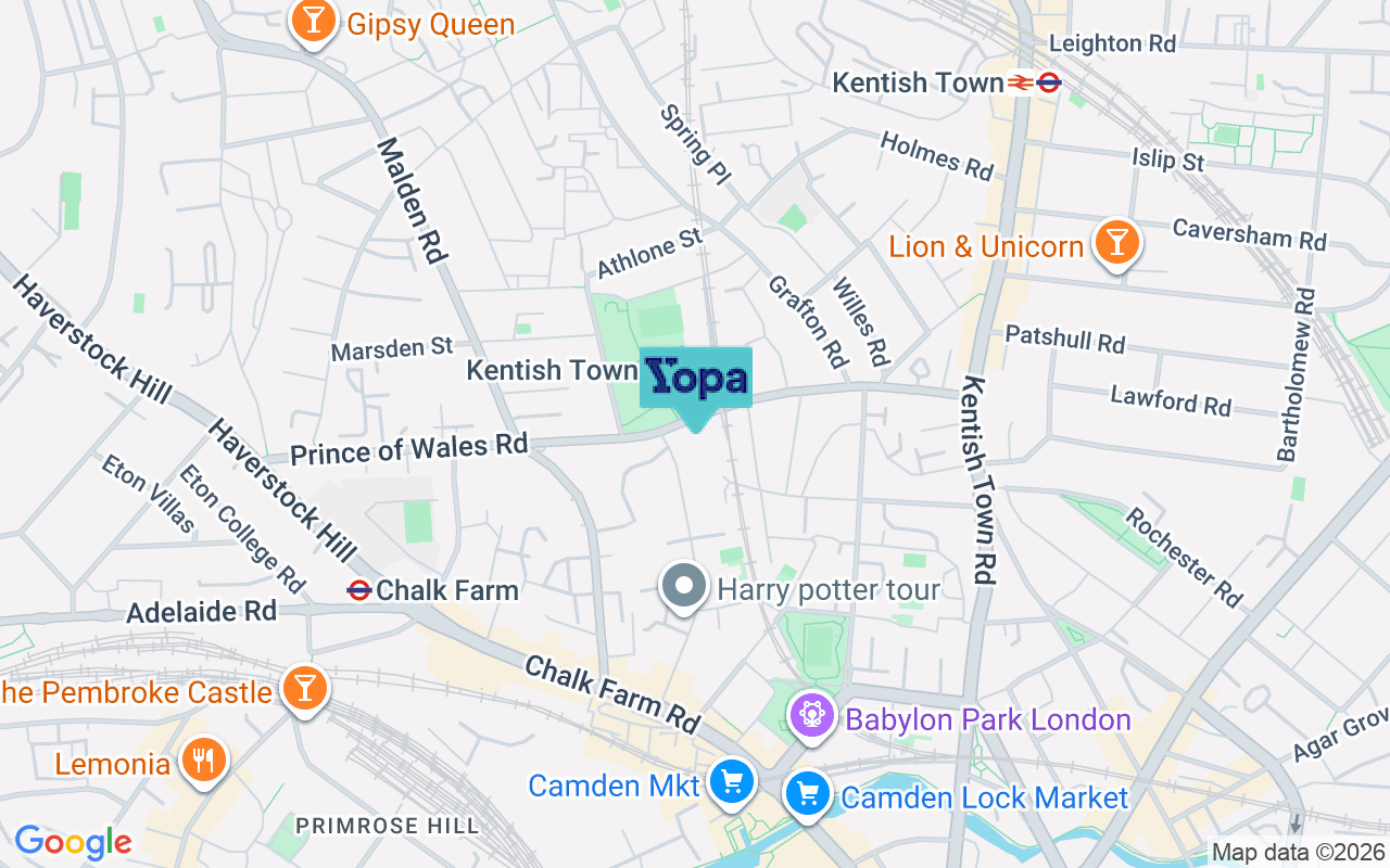 Map showing the location of NW5 3LT