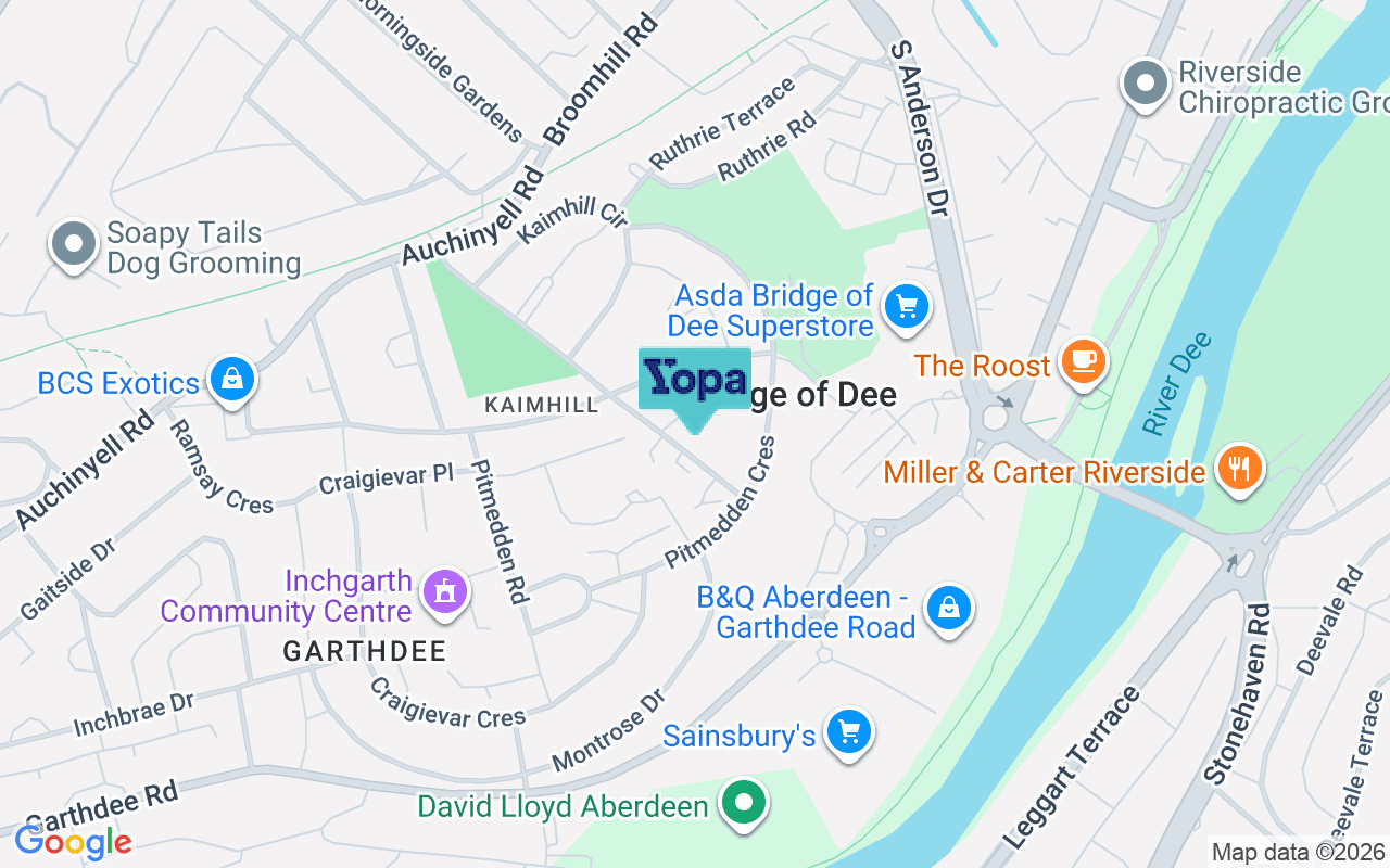 Map showing the location of AB10 7HR