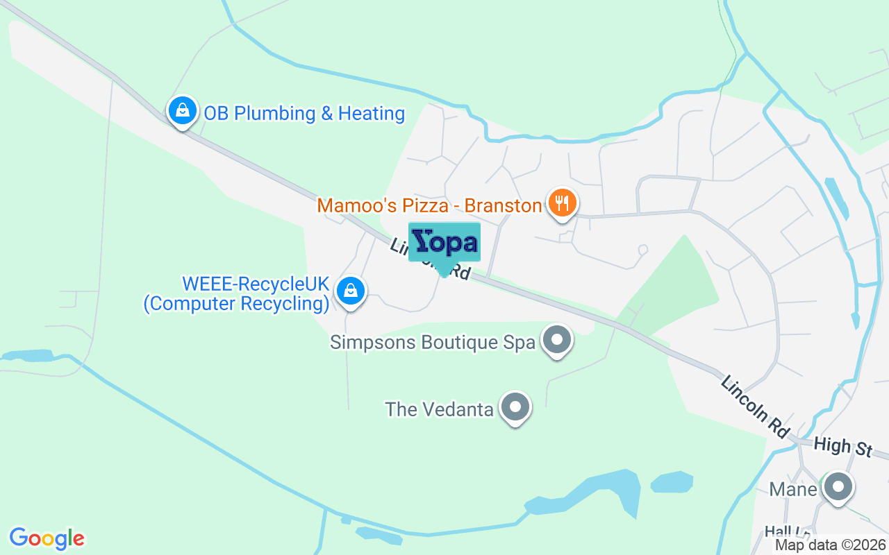 Map showing the location of LN4 1PD