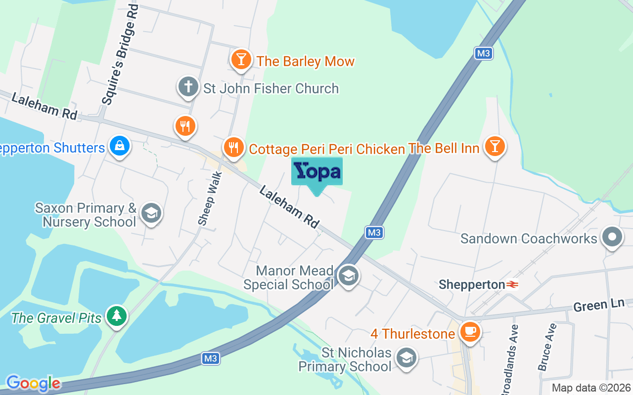 Map showing the location of TW17 0AE