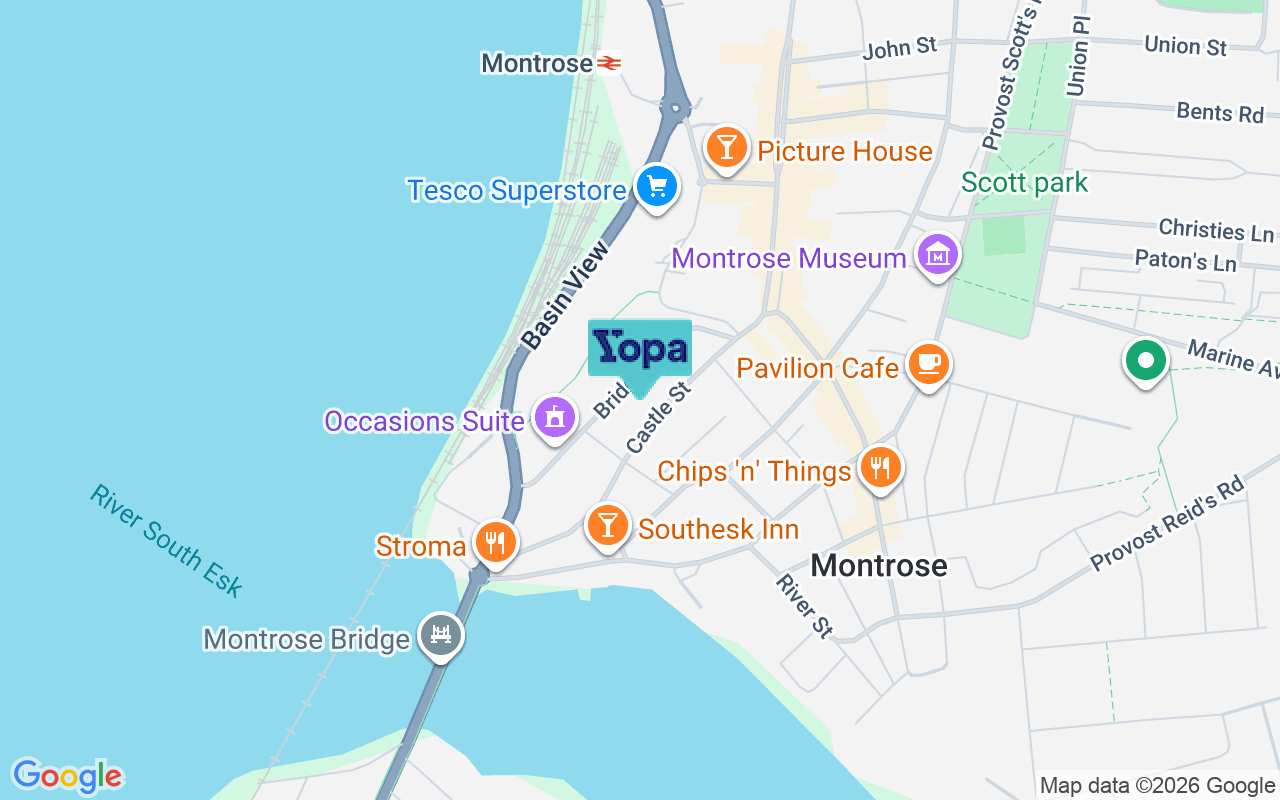 Map showing the location of DD10 8AG