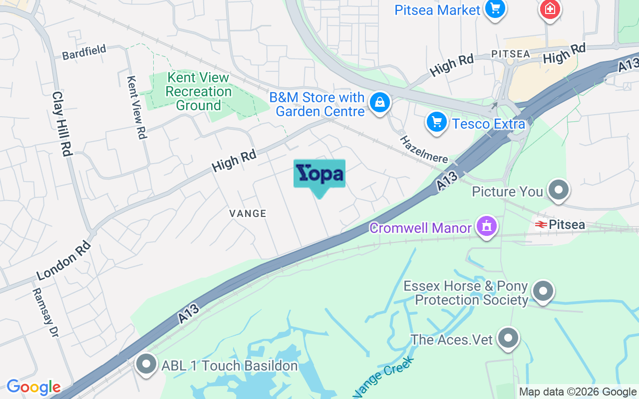 Map showing the location of SS16 4TT