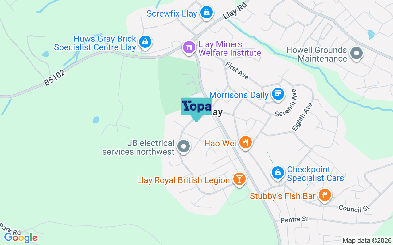 Map showing the location of LL12 0PY