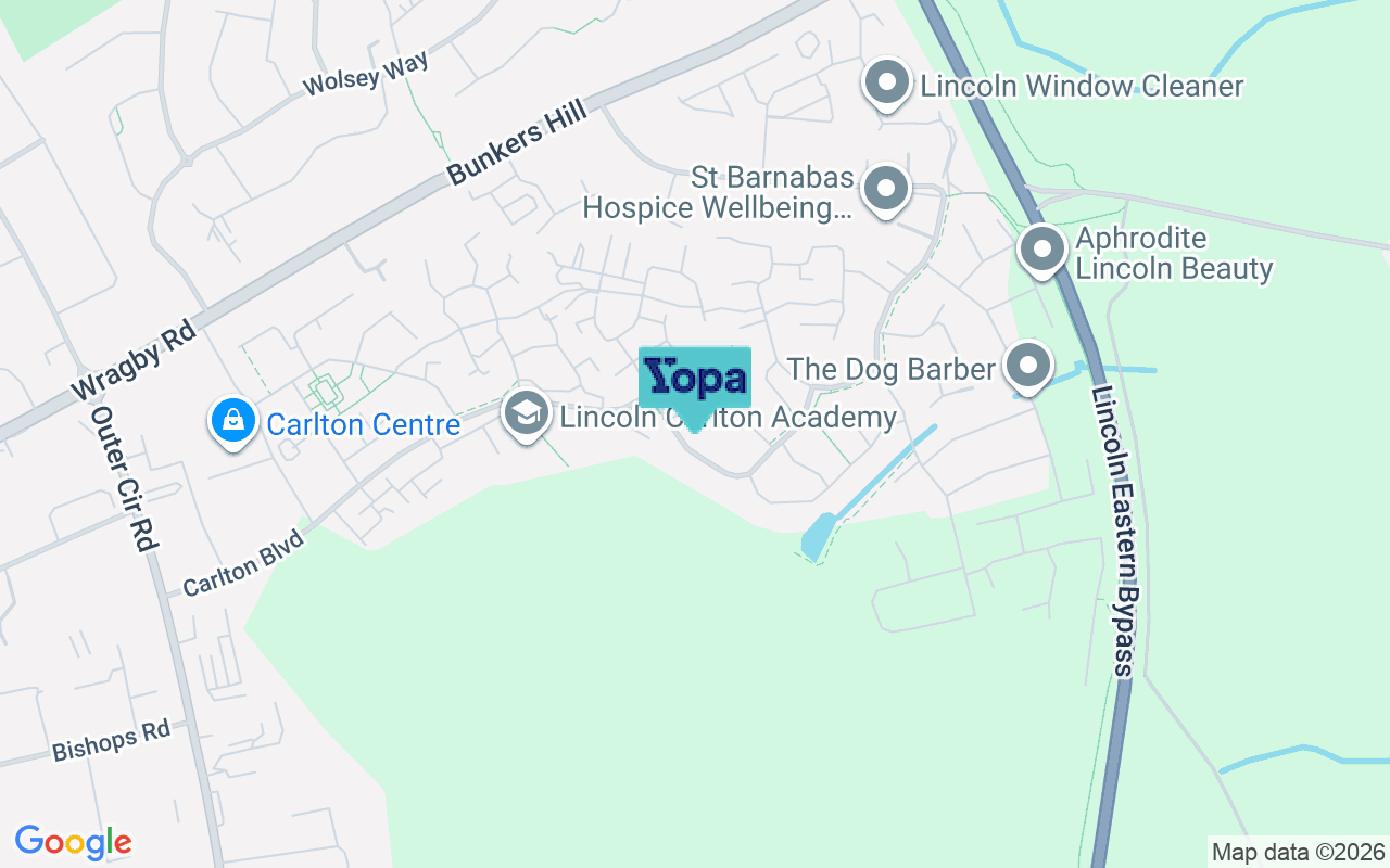 Map showing the location of LN2 4WS