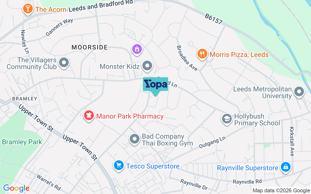 Map showing the location of LS13 2JQ
