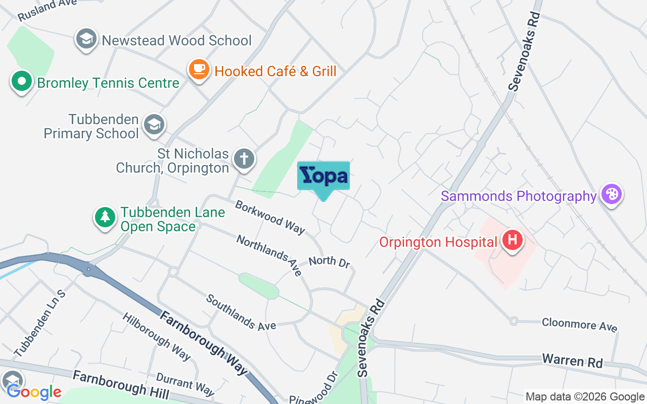 Map showing the location of BR6 9SW