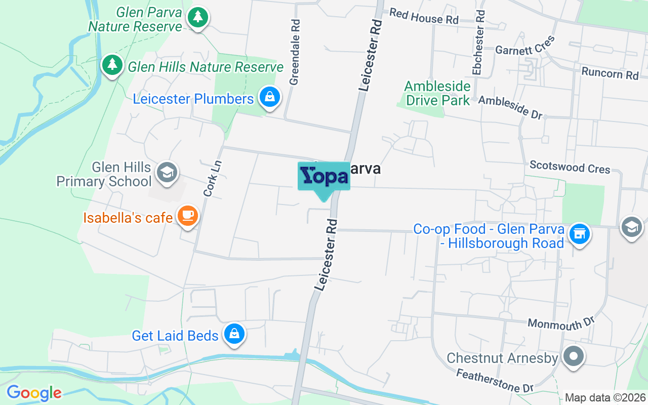 Map showing the location of LE2 9HF