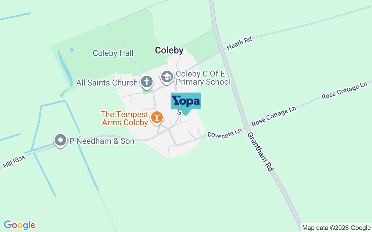 Map showing the location of LN5 0AL