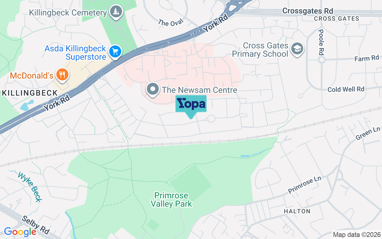 Map showing the location of LS14 6WQ