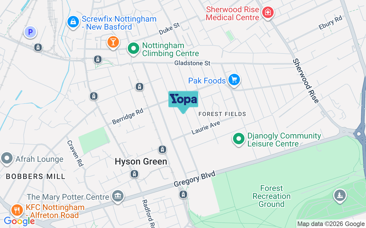 Map showing the location of NG7 6HE