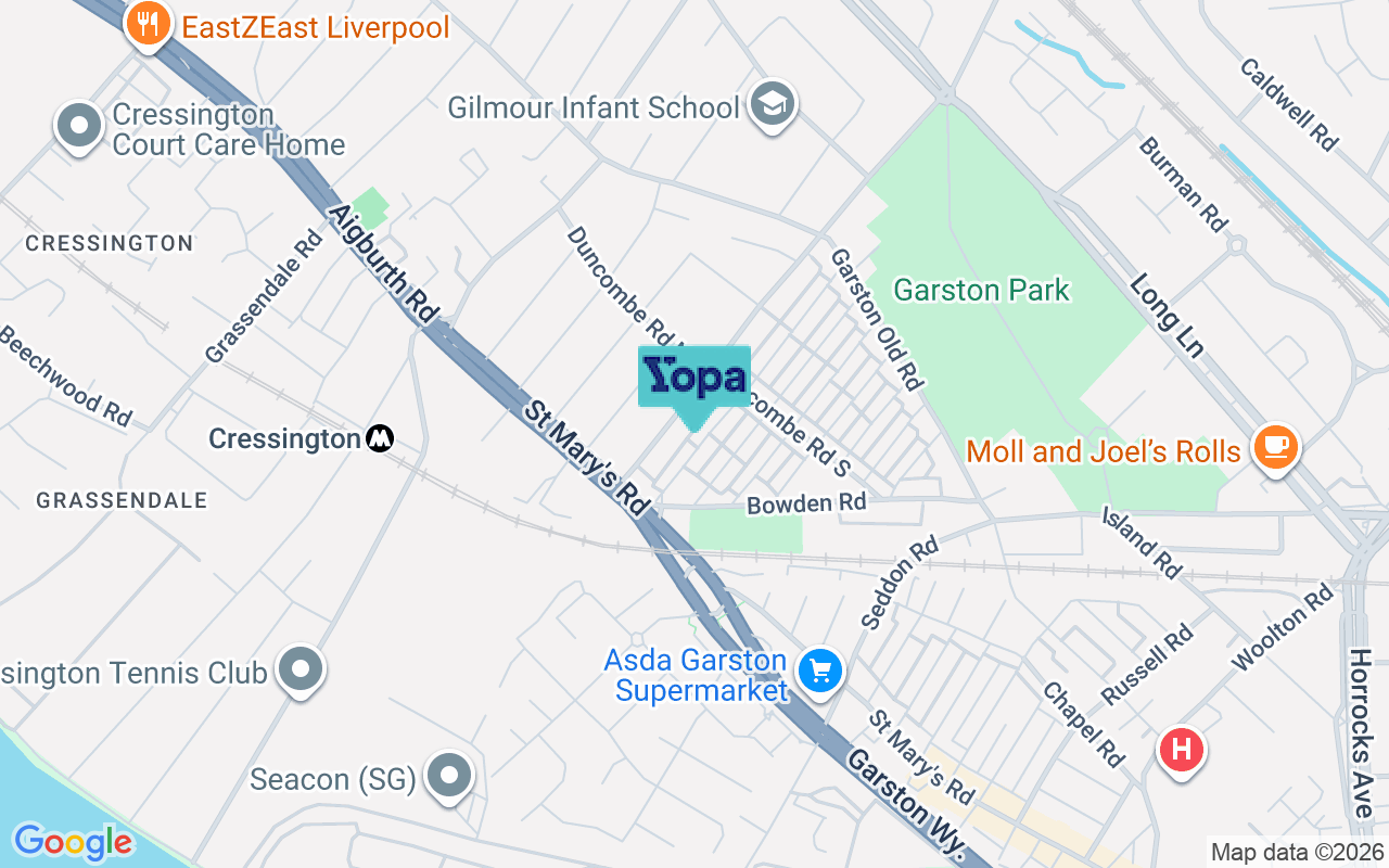 Map showing the location of L19 1QG