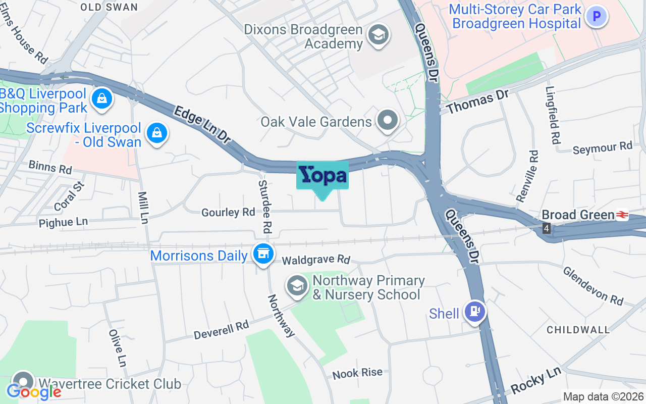 Map showing the location of L13 4BD