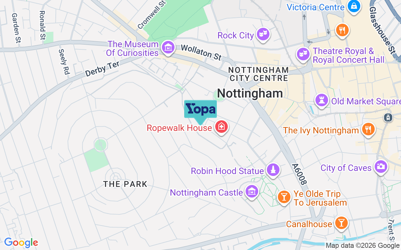 Map showing the location of NG1 5AY