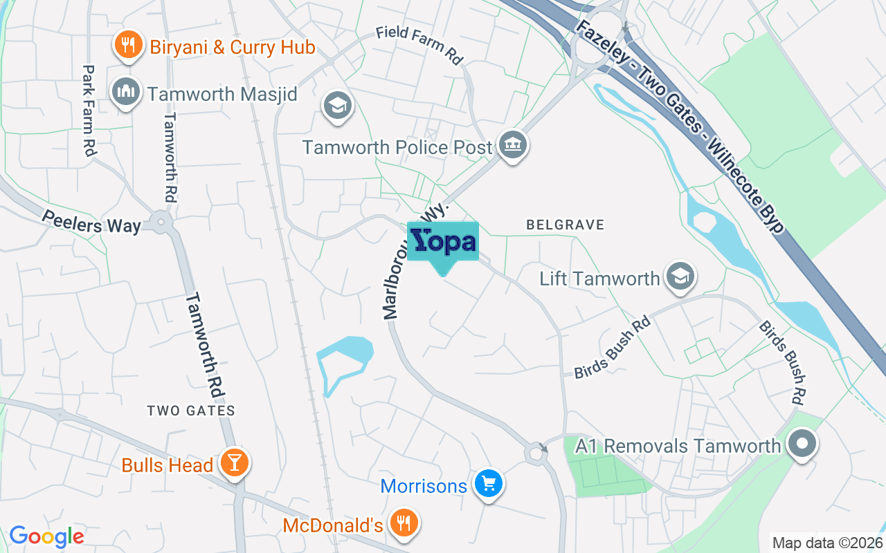 Map showing the location of B77 2LP