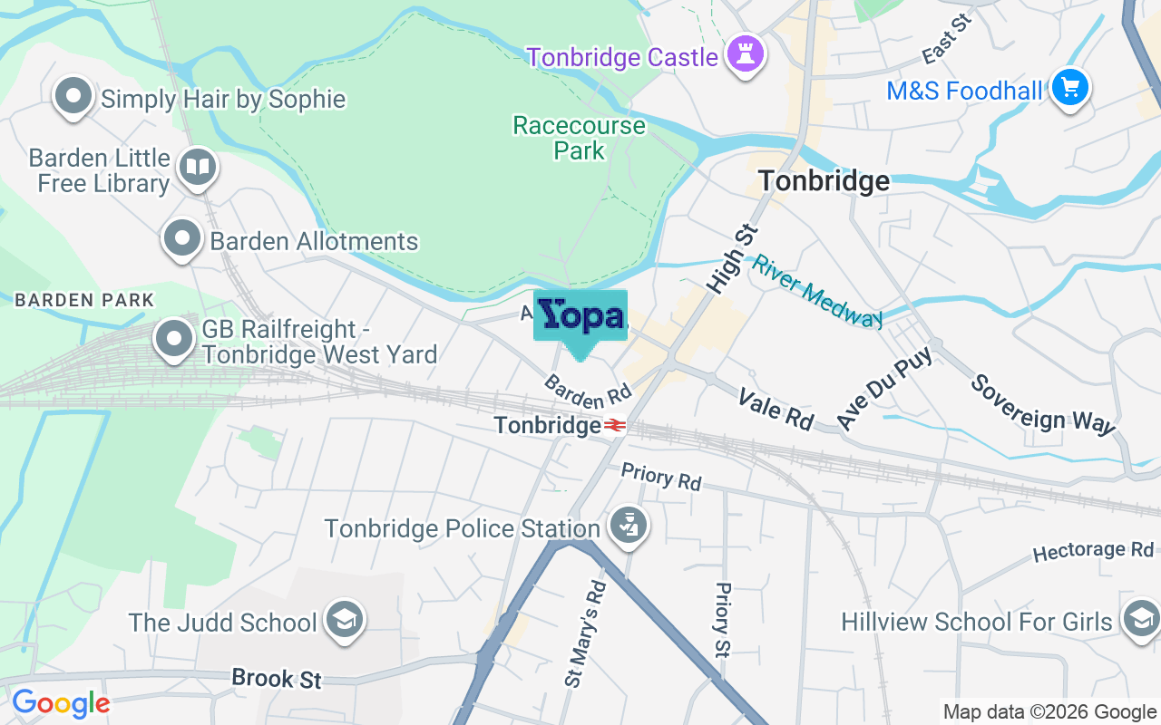 Map showing the location of TN9 1TR