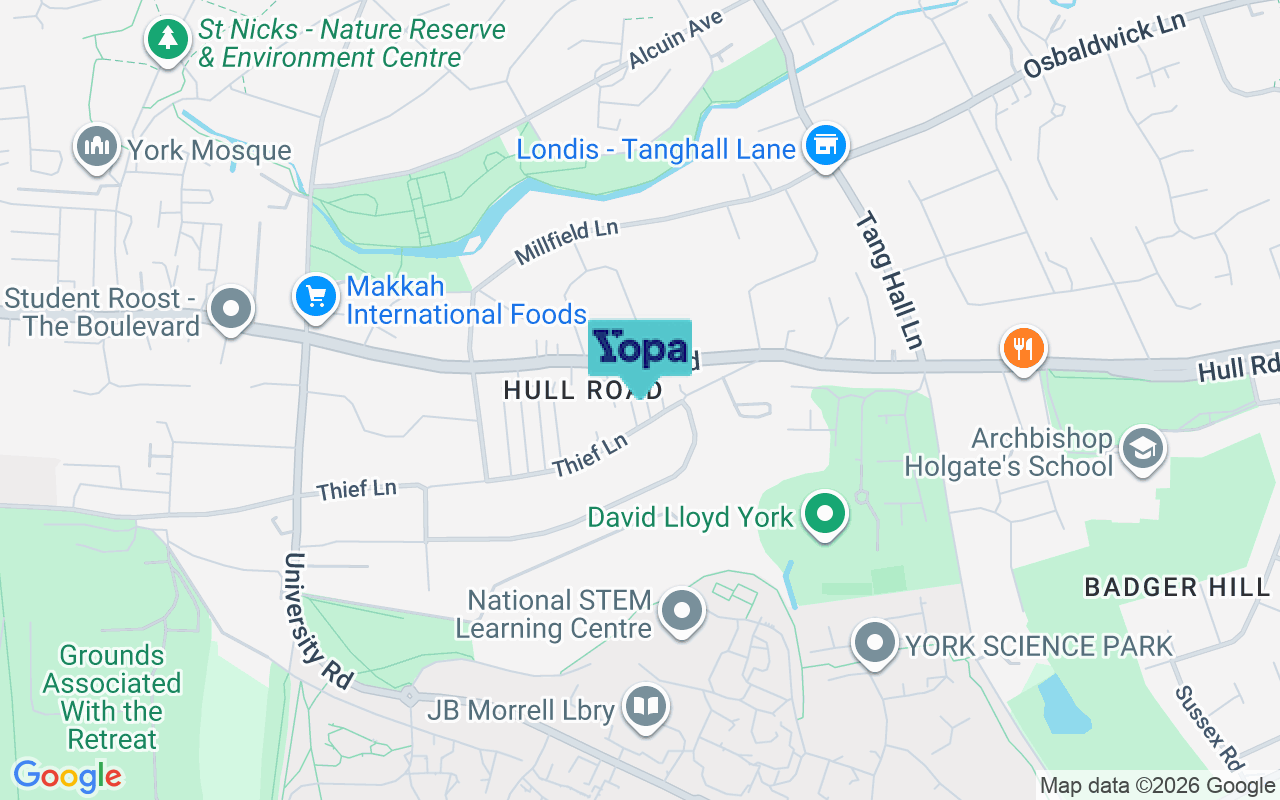 Map showing the location of YO10 3LH