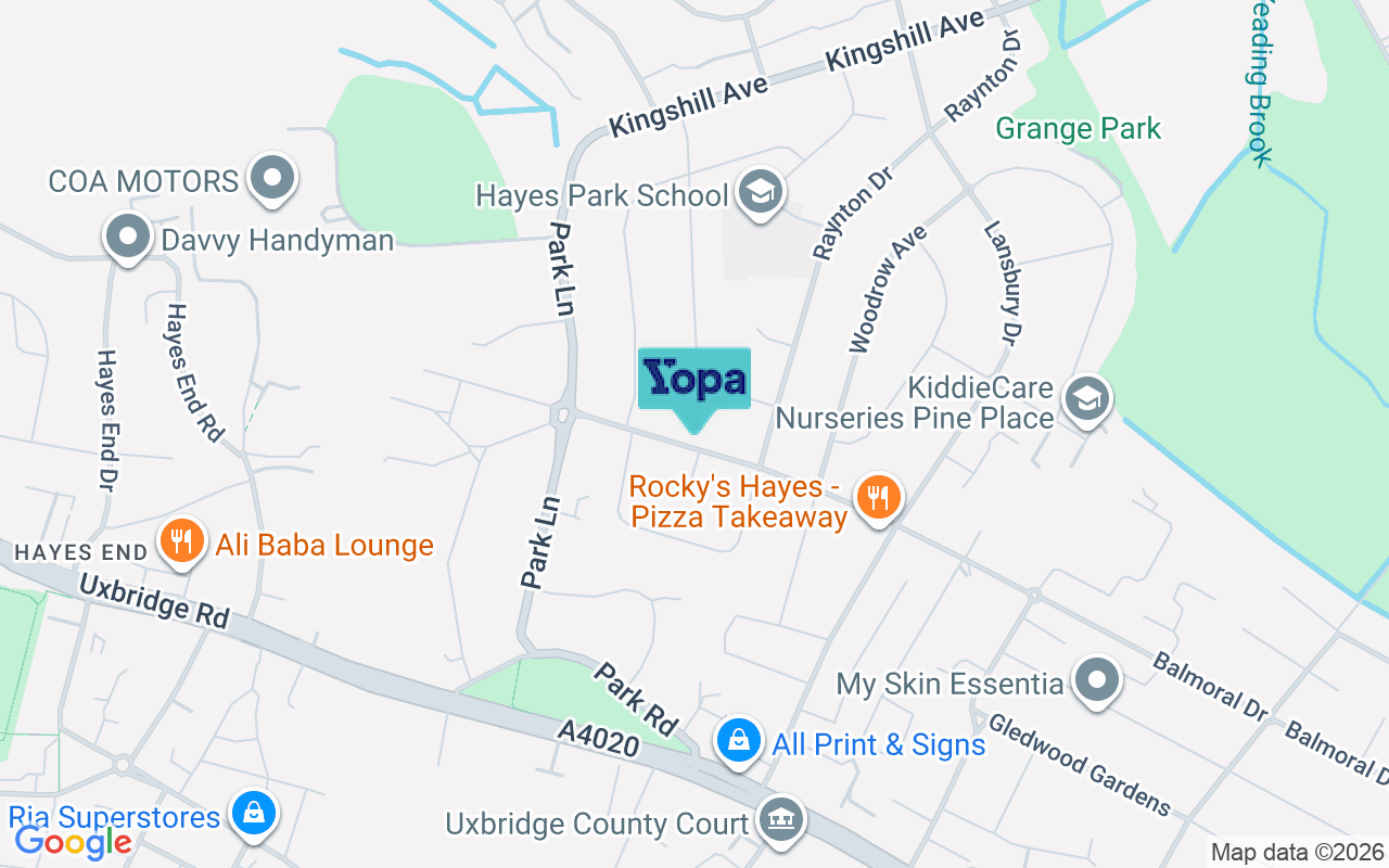 Map showing the location of UB4 8DH
