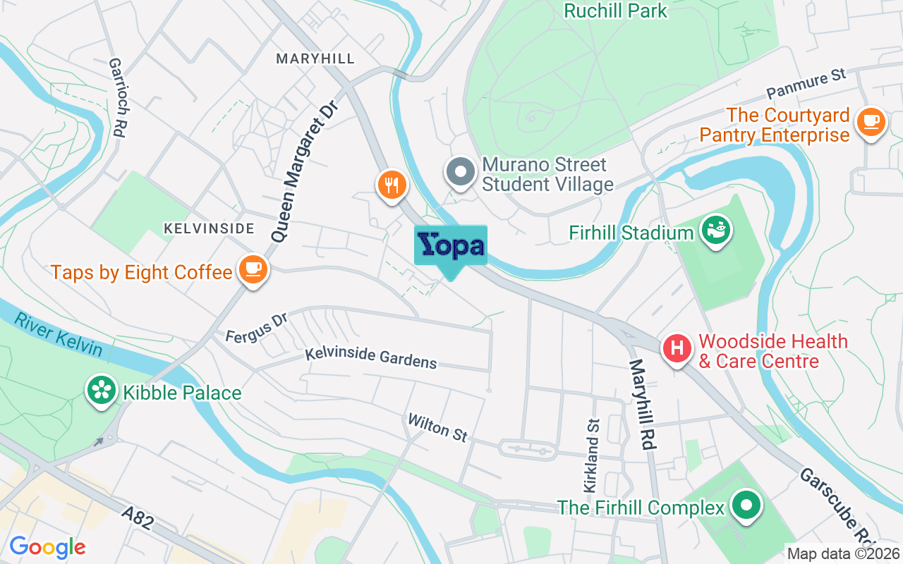 Map showing the location of G20 6QD