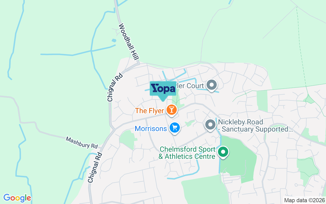 Map showing the location of CM1 4UE