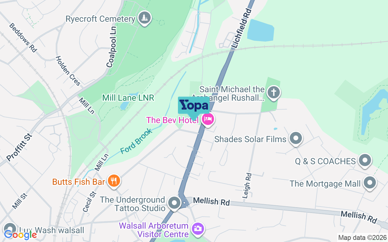 Map showing the location of WS4 2HU