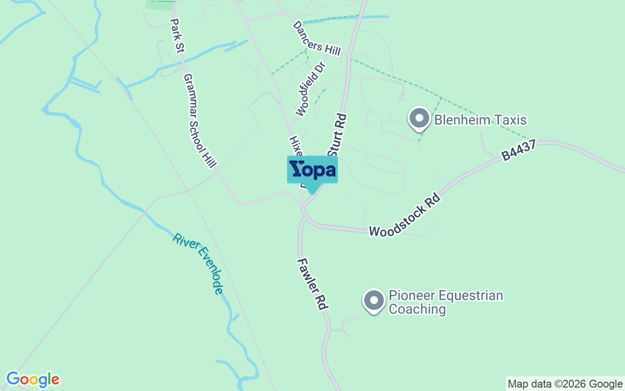 Map showing the location of OX7 3EP